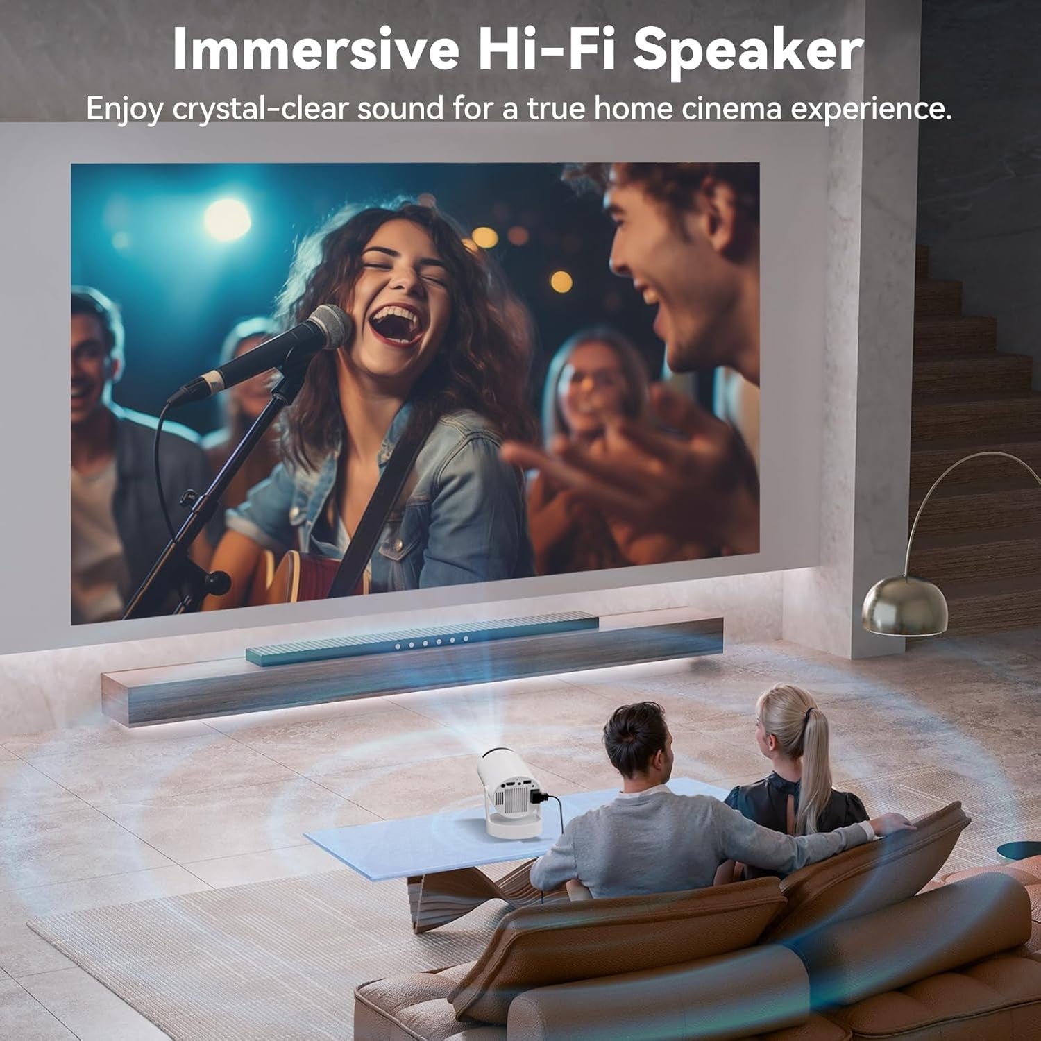 Hi-Fi проектор Vega с вграден говорител – домашно кино с кристално чист звук Hi-Fi проектор Vega с вграден говорител – домашно кино с кристално чист звук